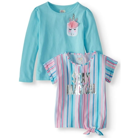 - Long Sleeve and Short Sleeve Tees, 2-Pack (Little Girls & Big Girls)