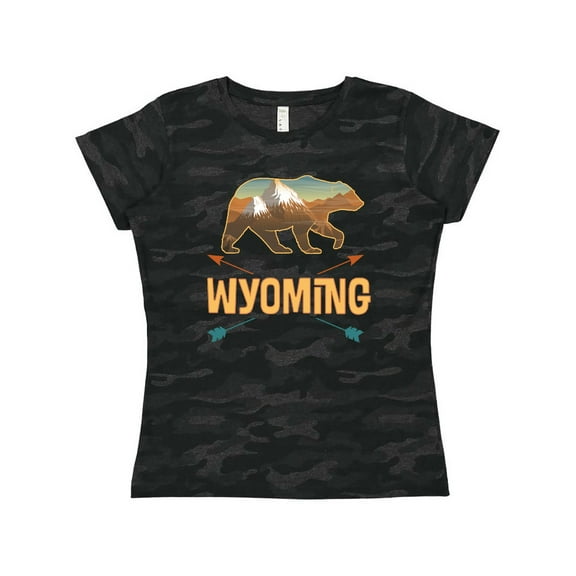 Inktastic Wyoming Vacation Bear Silhouette Women's T-Shirt