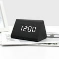 thumbnail image 5 of LMTODLFG Wooden Alarm Clock, Smart LED Digital Clock for Bedroom/desks, Upgraded with Time Temperature, Adjustable Brightness and Voice Control, Humidity Displaying, 5 of 6
