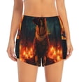 thumbnail image 2 of Balery Candle Shepherd Dog Pattern Women's Running Shorts with Liner 2 Pockets Elastic Workout Athletic Gym Yoga Shorts-X-Large, 2 of 7