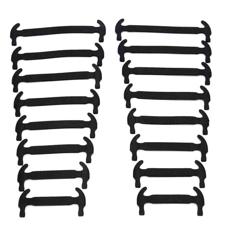 

16 adult child black silicone shoelaces