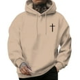thumbnail image 1 of Chandail à Capuche Imprimé Lettre Décontracté pour Hommes Manches Longues Mode Confortable Mode Urbaine, 1 of 8