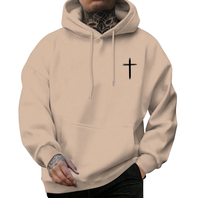 Chandail à Capuche Imprimé Lettre Décontracté pour Hommes Manches Longues Mode Confortable Mode Urbaine