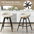 thumbnail image 2 of Gymax 25'' Upholstered Bar Stools Set of 2 w/ Footrest Backrest & Metal Frame Beige, 2 of 7