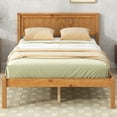 thumbnail image 3 of Full Size Oak Platform Bed Frame with Headboard - Wood Slat Support, No Box Spring Needed, for a Stylish and Comfortable Bedroom, 3 of 9