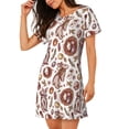 thumbnail image 2 of Naloa Rabbit And Egg Print Women Nightgowns,Womens Loungewear,Short Sleeve Sleepwear,Comfy Ladies Nightdress, 2 of 6