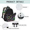thumbnail image 4 of Mushroom and Psychedelic Black Backpack for School, Cute School Bag with Adjustable Shoulder Straps and Padded Back, 15"x11.42"x5.5", 4 of 5
