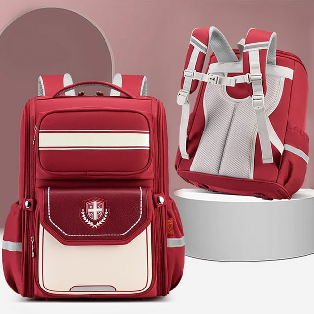 Mochila escolar de poliéster para estudiantes de primaria, de gran capacidad, estilo británico, con protección para la columna vertebral, para niñas y niños.