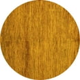 thumbnail image 1 of Ahgly Company Machine Washable Indoor Round Oriental Yellow Modern Area Rugs, 5' Round, 1 of 4