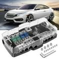 thumbnail image 3 of 4 Way Power Distribution Block Zinc Alloy Car Audio Fuse Block with 6 MIDI Fuse LED Light 12V-48V Multifunctional Power Ground Amp Distribution Block 0/2/4 Gauge Input 4/6/8 Gauge Output, 3 of 10
