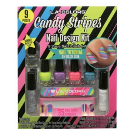 L A Colors Candy Stripes Nail Design Kit Candy Stripes Walmart Com