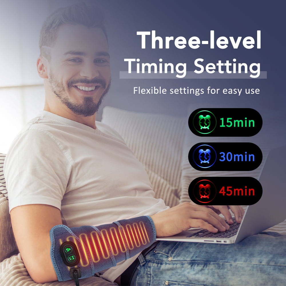 Heating Pad Wrap, Electric Heating Pad, Extra Long Fast Heating Wrap with 4 Heat Settings, Adjustable Heated Brace Wearable Heating Wrap, Around for Wrist Elbow Knee Ankle Arm, Blue