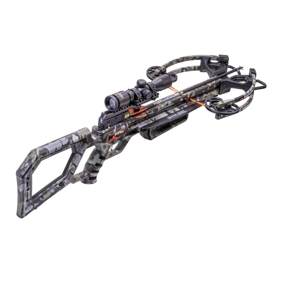 Pre-Owned Wicked Ridge Commander M1 Lightweight and Compact Profile Crossbow with Rope-Sled and Fully Coated 4X Multi-Line Scope (Peak Camo )