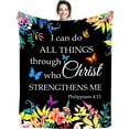 thumbnail image 2 of Christian Gifts for Women, Bible Verse Blanket Inspirational Jesus Prayer Blankets and Throws Religious Scripture Faith Healing Get Well Blanket for Mom Men Gifts 60"X50", 2 of 6