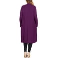 thumbnail image 3 of Moa Collection Women's Plus Size Long Sleeve Open Midi Cardigan, Female, 3 of 4