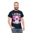 thumbnail image 5 of I Steal Hearts Unicorn Valentine's Day Unisex Graphic Tee Shirt, Sizes S-5XL, 5 of 12