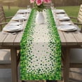 thumbnail image 4 of St. Patrick's Day Table Runner - 60 Inch Long Spring Lucky Shamrocks Leaves Retro Country Cotton and Linen Blended Dress Scarves Farmhouse Table Runner for Kitchen Dining, Coffee Table, 13" x 60", 4 of 8