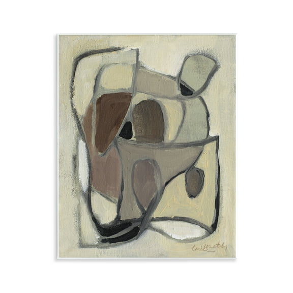 Stupell Industries Rustic Curved Shapes Abstract Abstract Painting Unframed Art Print Wall Art, 11 x 14