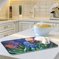 thumbnail image 6 of Color Hyacinths Flower Dish Drying Mat 16x18 Absorbent Microfiber Draining Rack Pad for Kitchen Counter Sink, 6 of 8