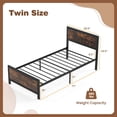 thumbnail image 3 of Costway Twin Size Metal Bed Frame with Headboard & Footboard Metal Slats Support, 3 of 10