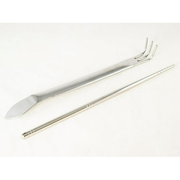 Stainless  Root Rake with Spatula   9" Repotting Stick - Multi-Function Gardening Tool