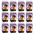 thumbnail image 3 of 12 PC Black Large Sleep Hair Cap Breathable Comfortable Elastic Salon Hair Cap, 3 of 3