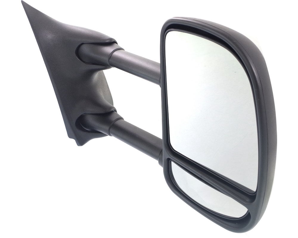 Kool Vue Towing Mirror Compatible With 1999-2007 Ford F-250 Super Duty F-350 Right Passenger Side w/ Blind Spot Corner Glass Textured Black