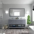 thumbnail image 6 of Caroline Estate 60" Double Bath Vanity in Gray with White Marble Top and Round Sinks with Matching Mirror, 6 of 6