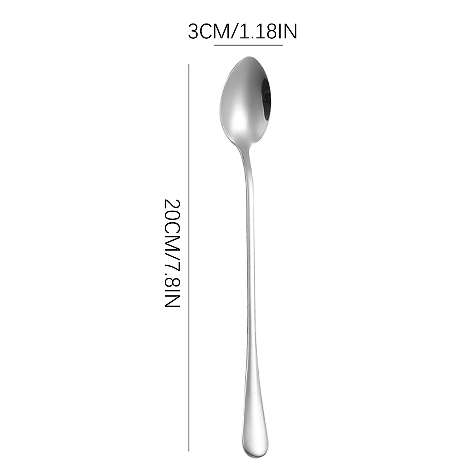 8 Pieces 8 Inch Scoop Set Ice Tea Scoop Stainless Steel Coffee Ice Scoop Dessert Scoop