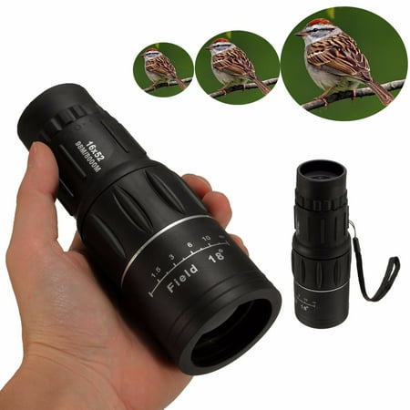 16x52 Dual Focus HD Optics Zoom Handheld Monocular Telescope Waterproof Day Night Vision For Camping Hunting Hiking Bird Watching Sightseeing Sports Events (Best Monocular For Backpacking)