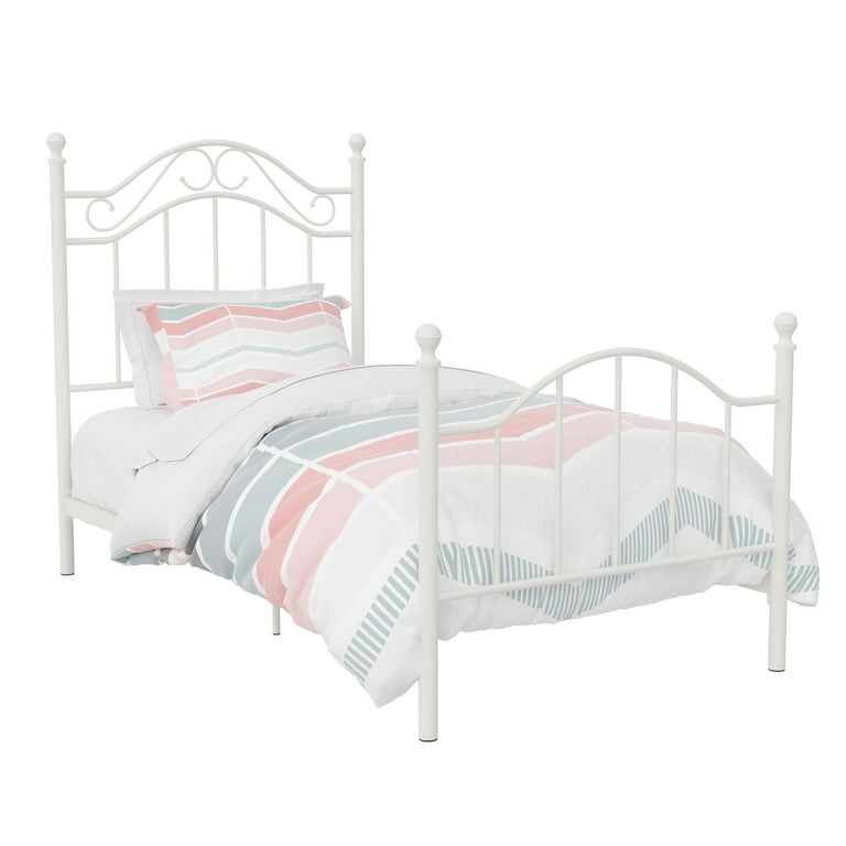 Mainstays Metal Bed Bedroom Furniture Twin Size Frame White