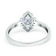 thumbnail image 3 of Art Deco Halo Engagement Ring Round Simulated CZ 925 Sterling Silver Size 7, 3 of 3