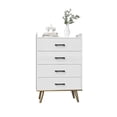 thumbnail image 2 of Home Storage Cabinet, Nightstand with Drawers for Living Room Bedroom Bathroom Furniture Home Decor, White, 2 of 3