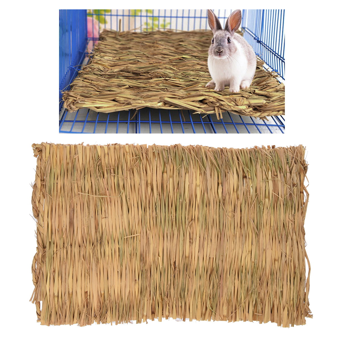 HXHON Rabbit Grass Bed Portable Woven Small Animals Laying Sleeping Playing Bed for Rabbits Chinchillas Guinea Pigs