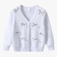 thumbnail image 2 of Kogui Little Girl Sweaters Girls Cropped Cardigan Sweater Kids Cute Long Sleeve Knitted Sweaters Tops Size 9-10 (White,9-10 Years), 2 of 9