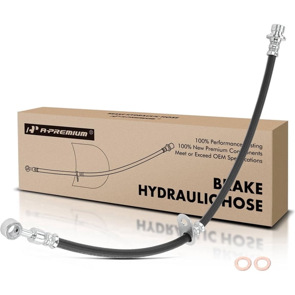 A-Premium Front Driver and Passenger Brake Hydraulic Hose Compatible with Select Honda and Acura Models - Pilot 2009-2015, MDX 2007-2013, ZDX 2010-2013 - Replace# 01464STXA01 (Pack of 2)