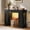 Black, variant on Homieasy 47'' Farmhouse Console Table with Charging Station and LED Lights for Hallway, Entryway, Living Room, Cracked Oak