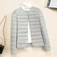 thumbnail image 7 of Arnsht Women's Quilted Lightwight Puffer Jacket, Collarless Down Jacket Coats with Pockets, Warm Jacket Winter Coat Gray XL, 7 of 7