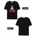 thumbnail image 6 of T Shirts for Women Short Sleeve Cotton Crewneck T-Shirt, Merry Christmas Red Gnome Holly Leaves Tee Tops Casual Basic T-Shirts, XS-5XL Black XS, 6 of 7