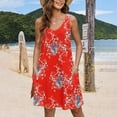 thumbnail image 6 of LYXSSBYX Boho Dresses for Women 2024 Women's Casual Sundress With Pockets Summer Boho Beach Dress Floral T-Shirts Dress V Neck Loose Tank Dresses, 6 of 6