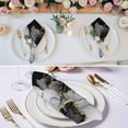 thumbnail image 2 of Cloth Napkins Set of 6 - 20x20 Inches, Black Grey Marble Washable Reusable Table Napkins, Modern Gradient Abstract Aesthetic Soft & Absortbent Dining Napkin for Party Wedding Hotel Restaurant, 2 of 8