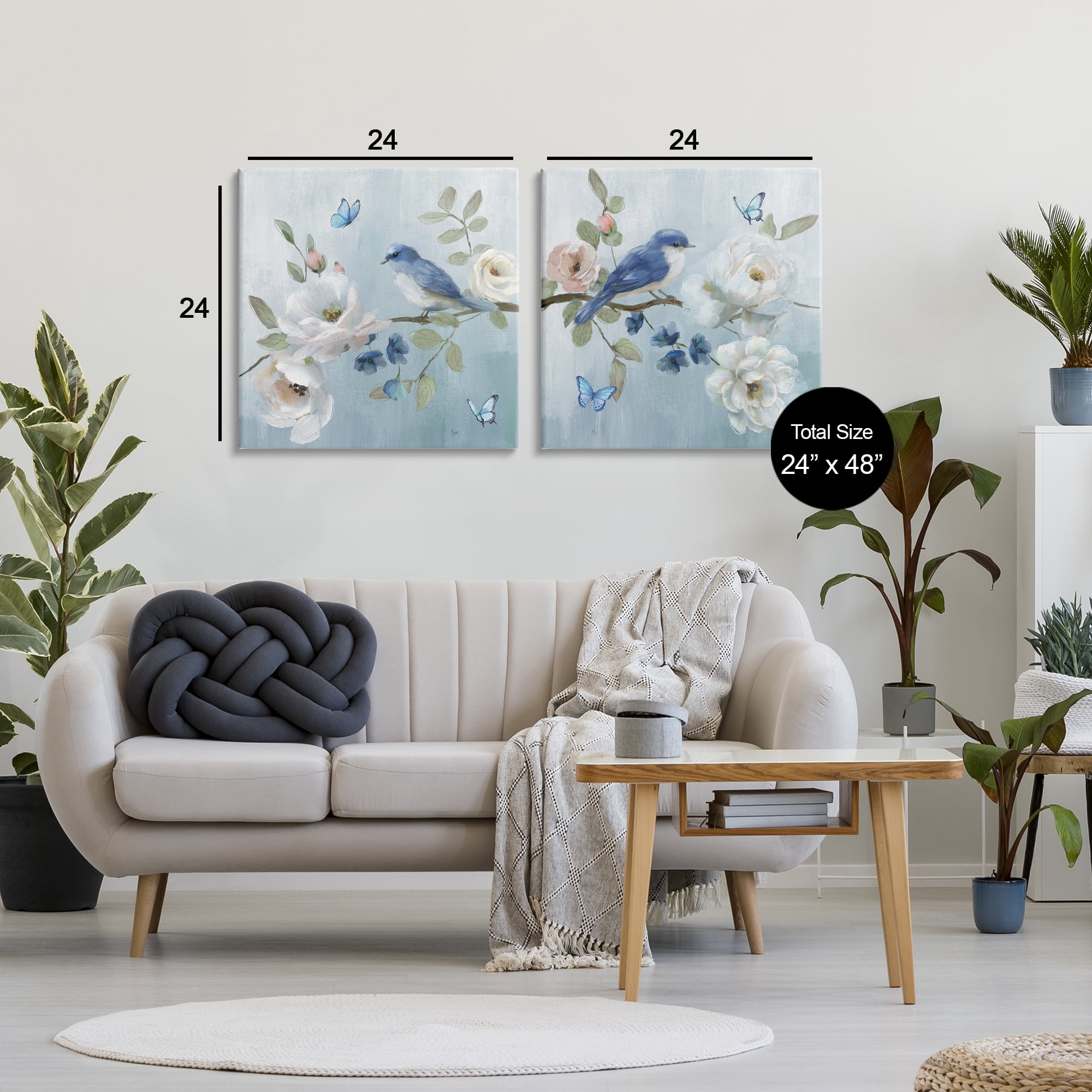 Stupell Industries Nature's Tranquility Florals 2 Piece Canvas Wall Art Set, design by Nan