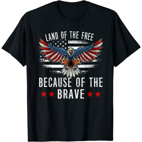Land of the Free,Because of the Brave Memorial Day Patriotic T-Shirt