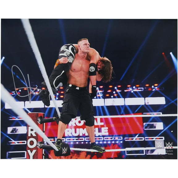 John Cena WWE Autographed 16" x 20" Top Rope Attitude Adjustment Photograph - Fanatics Authentic Certified