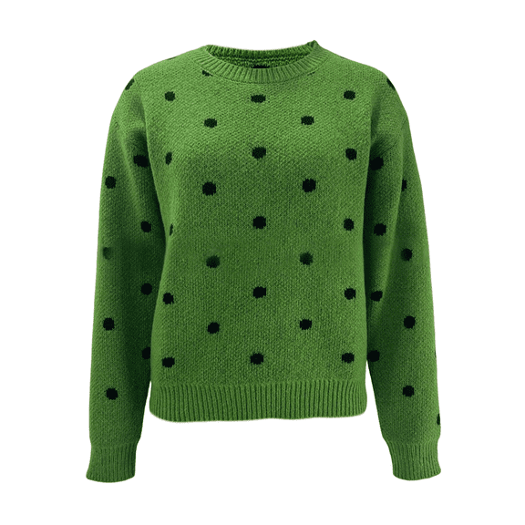 VISALY Pullover Crewneck Sweatshirt Graphic Sweatshirts Sweaters Fashion Casual Loose Contrast Sweater Long Sleeve Pullover Top Soft Sweaters Thick Sweatshirts Womens Oversized Sweatshirt Green L