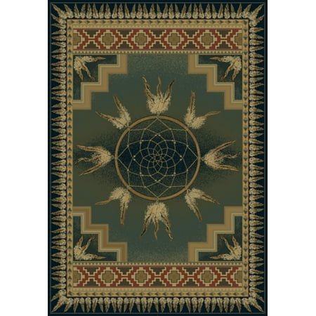 United Weavers Genesis Area Rugs 130 52145 Southwestern Lodge United Weavers Genesis Area Rugs 130 52145 Southwestern Lodge Green Native American Circles Fl Rug