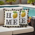 thumbnail image 4 of Summer Lemons HOME Outdoor Pillow Covers Pack of 2 Black and White Buffalo Plaid Farmhouse Waterproof Throw Pillow Covers Decorative Cushion Cases for Patio Garden Tent Balcony Couch 16x16 inch, 4 of 9