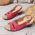 thumbnail image 5 of Domuza Womens Orthopedic Sandals Dressy Wedge Open Toe Slingback Platform Chunky Heels Sandals Ladies Elegant Cute Heeled Shoes with Ankle Strap Non Slip Sandal Red 9（EU-42）, 5 of 7
