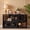 Black-2 tier, variant on 2/3 Tier Modern Geometric Bookshelf, Short Wide Horizontal Bookcase with Round Cutout Design, Low Wooden Cubby Storage Organizer Display Shelf
