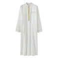 thumbnail image 4 of Men's Shirts Long Sleeve Embroidered Stand Collar Robe for Modern and Comfort, 4 of 4
